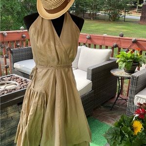 Marilyn inspired Linen Wrap Dress